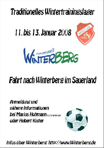Traditionelles Wintertrainingslager 11.-13.1.2008